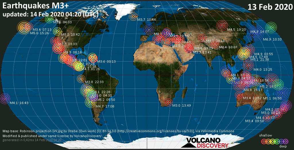 Terremoti Nel Mondo Rapporto Sismico Per Giovedí 13 Febbraio 2020 2143