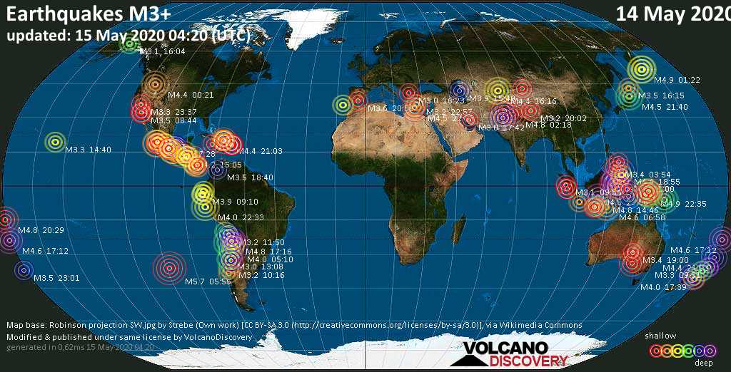 Terremoti Nel Mondo Rapporto Sismico Per Giovedí 14 Maggio 2020 1582