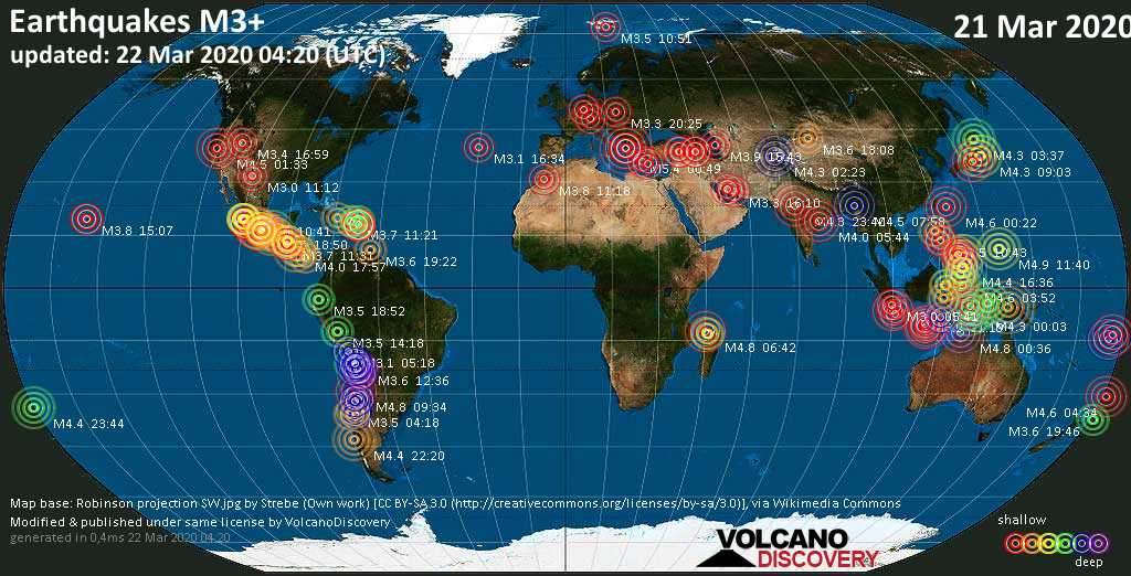 Earthquake Report World Wide For Saturday 21 March Volcanodiscovery