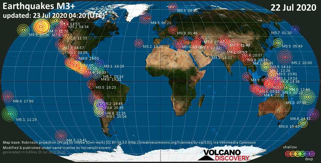 World Earthquake Report For Sunday 26 July Volcanodiscovery