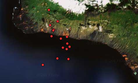 Location of quakes during the first 3 hours on 28 June (AVCAN)