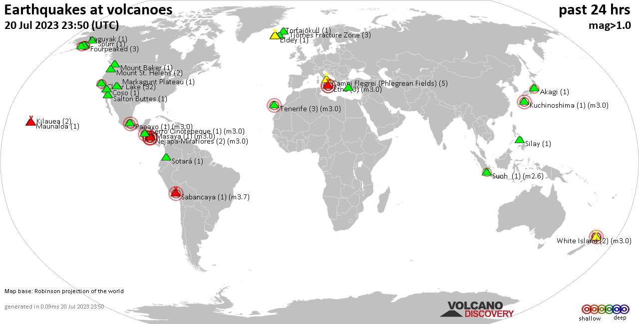 Quakes At Volcanoes 20072023 