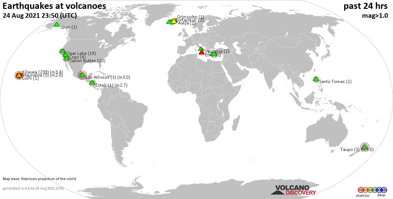 Quakes At Volcanoes 24082021 