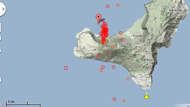 Quakes at El Hierro during the last 7 days