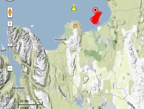 Location of recent quakes at the TFZ