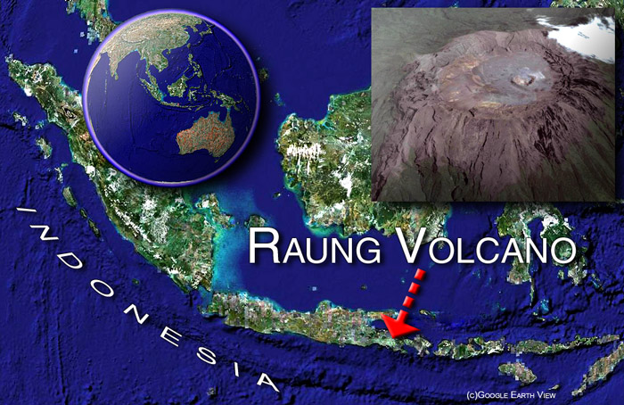 Raung volcano satelite image by (c) Google Earth View
