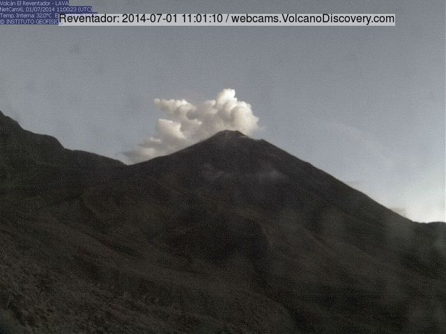 Ash plume from Reventador volcano this morning