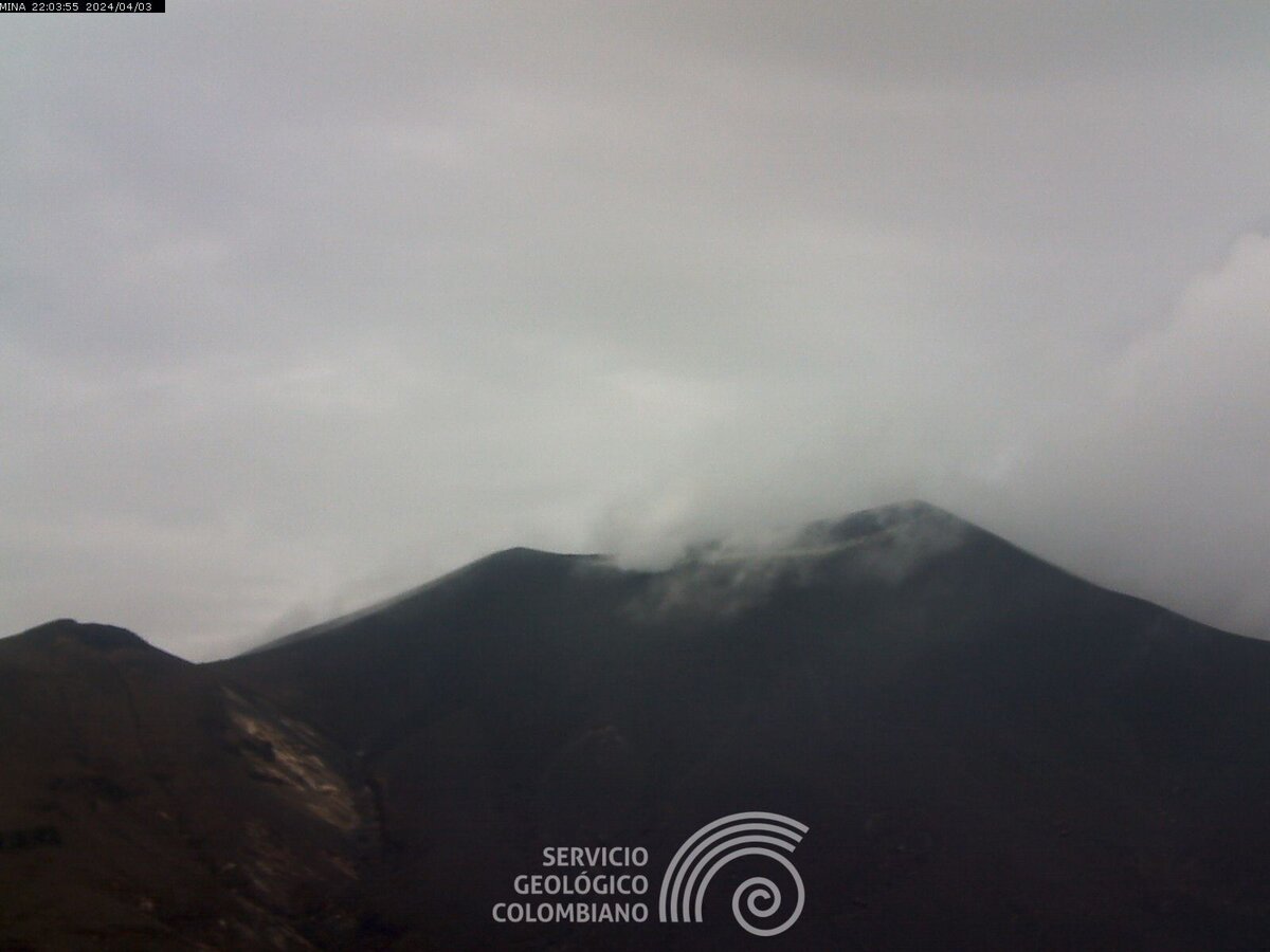 Purace volcano on 3 April (image: Servicio Geológico Colombiano)