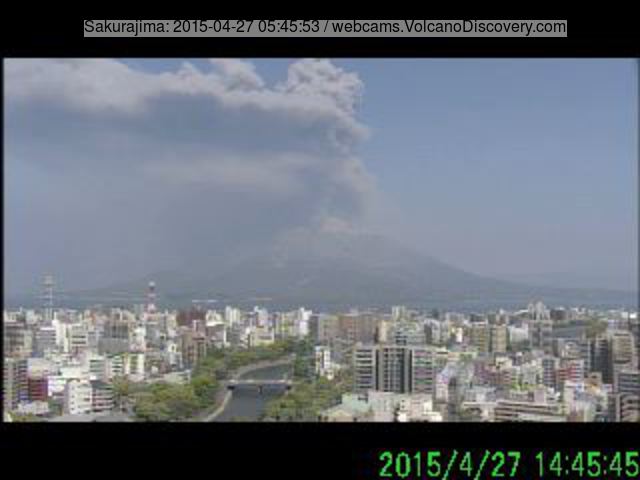 Ash plume from Sakurajima's explosion this morning