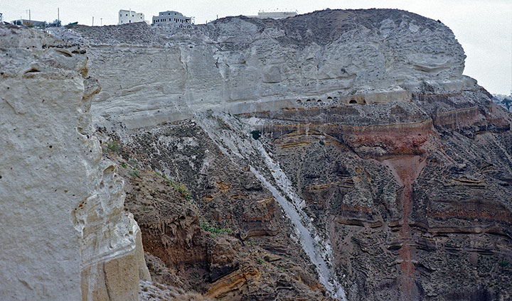 The caldera cliffs near the site looking south.