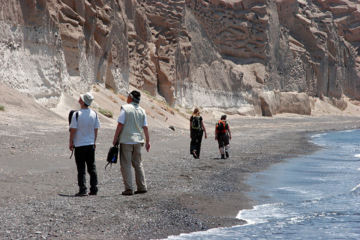 Walking on Santorini Island