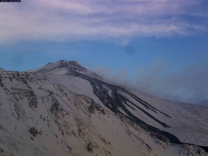 Etna this morning (Schiena dell'Asino webcam, Etna Trekking)