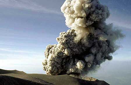 Ash eruption from Semeru volcano