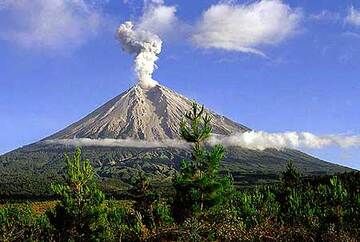 The symmetrical stratovolcano of Semeru
