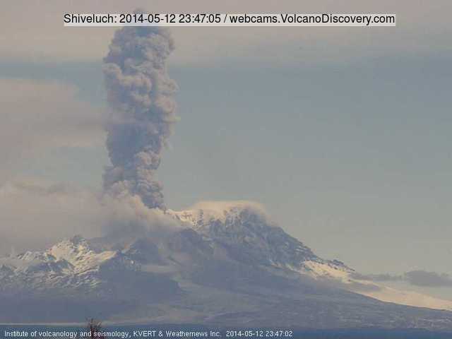 Explosion from Shiveluch volcano this morning