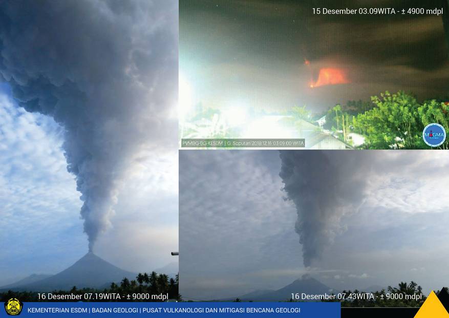 Eruption of Soputan today (image: PVMBG)