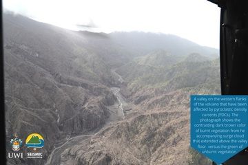 Valley on the western flank of the volcano affected by pyroclastic density currents (image: @uwiseismic/twitter)