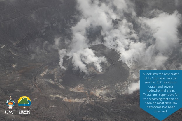 Hydrothermal areas are active in the 2021 crater (image: @uwiseismic/twitter)