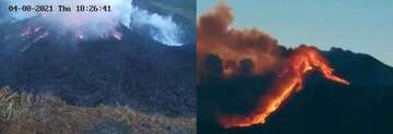 Activity of the volcano during the day before, 8 April 2021 (image author unknown, submitted by Andrew B.)