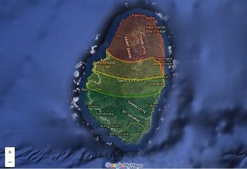 Volcanic Hazard Zones at Soufrière St. Vincent volcano (image: NEMO)