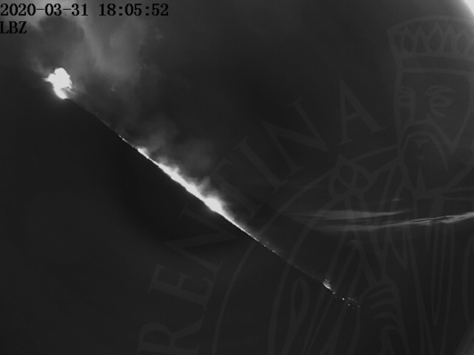 The lava flow this evening (image: LGS webcam)