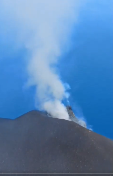 The new hornito in the northern crater sector of Stromboli volcano (image: INGV)