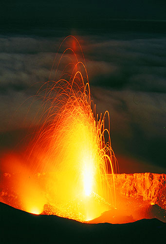 Stromboli volcano in eruption