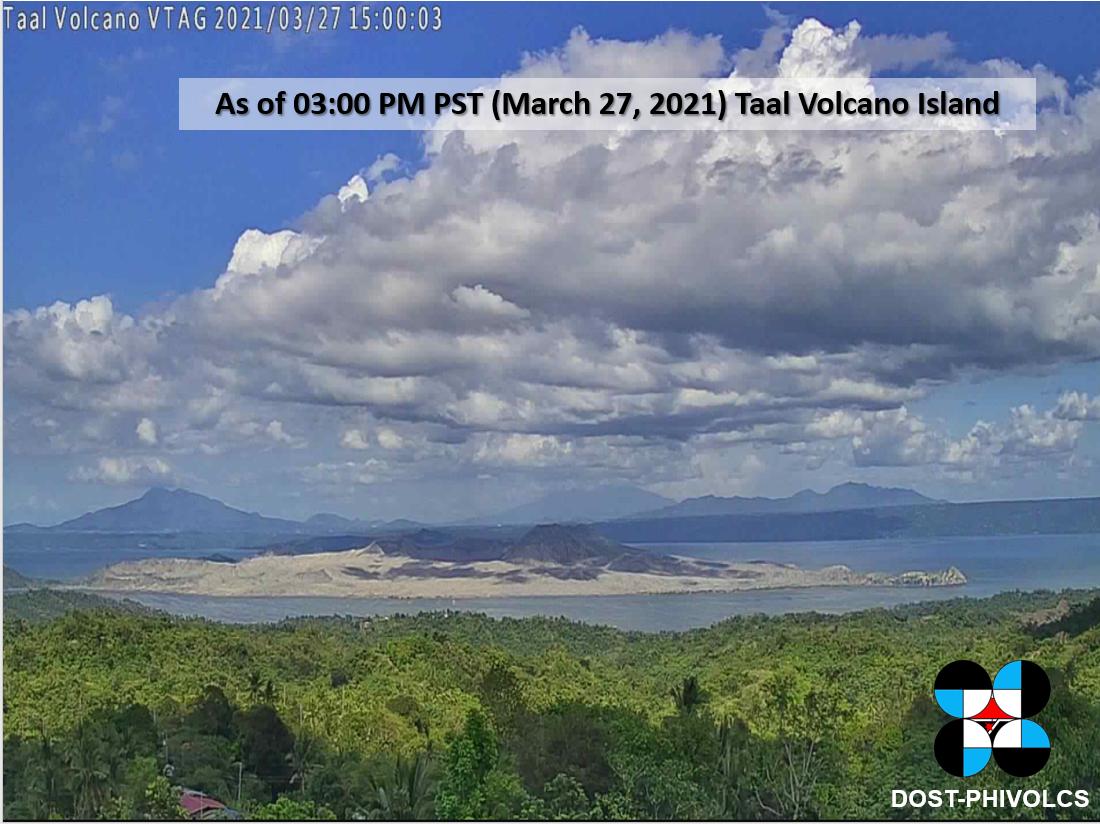 Taal volcano from PHIVOLCS's webcam on 27 March
