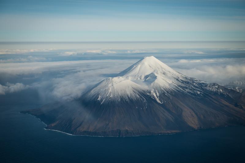 Tanaga volcano in November 2012 (image: Roger Clifford)