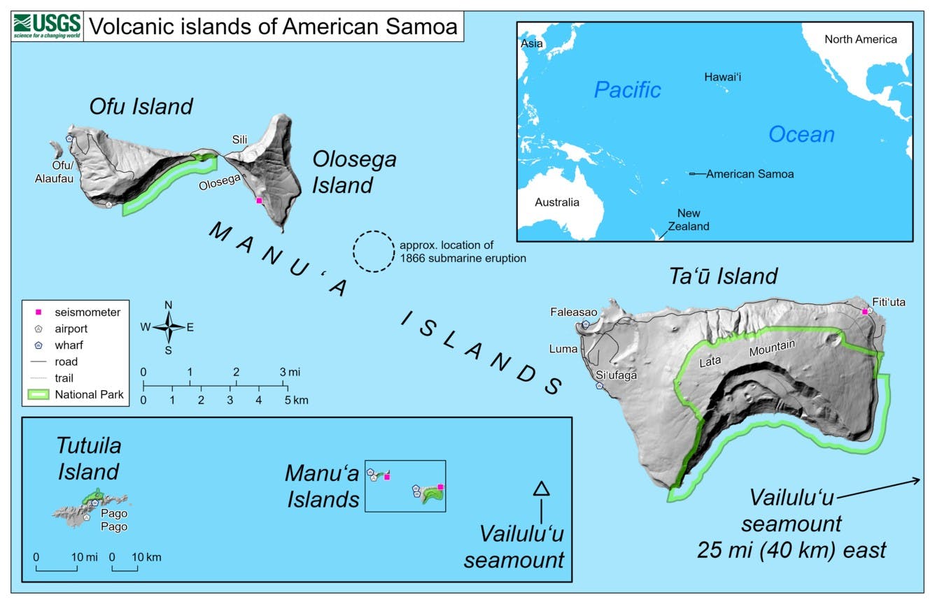 Volcanic islands of Samoan Islands (image: USGS)