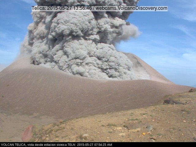 Telica's eruption seen by the INETER webcam