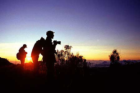 Group waiting for sunrise at the Tengger caldera