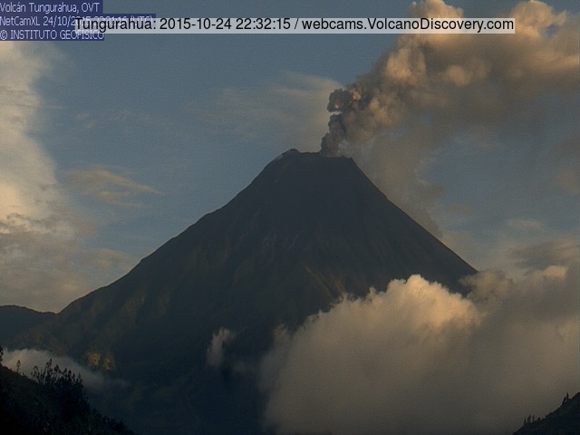 Eruption at Tungurahua volcano yesterday