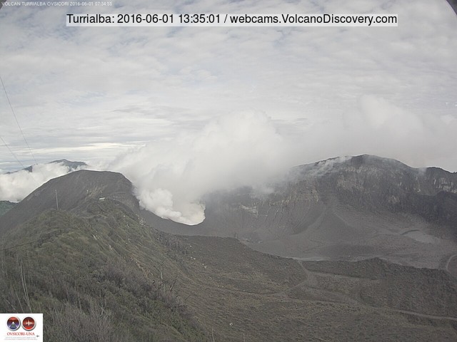 Turrialba seen during a brief window of clear weather today (OVSICORI-UNA webcam)