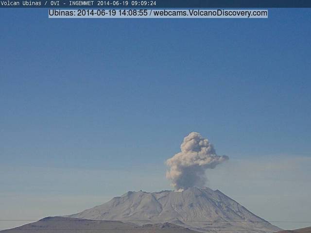 Explosion at Ubinas volcano today