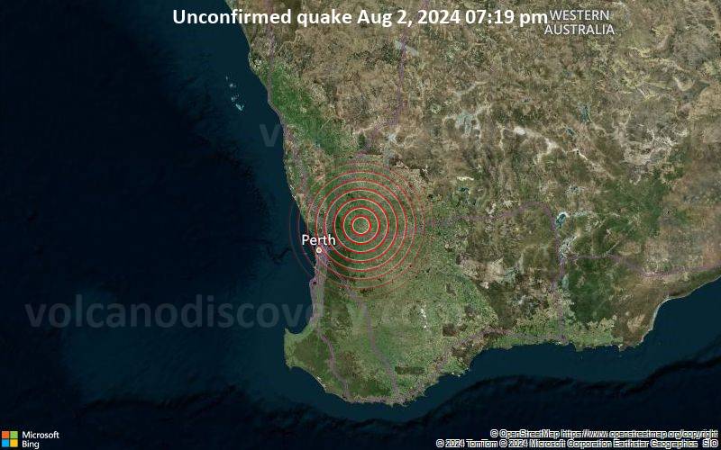 Unconfirmed quake or seismic-like event reported: 32 km northeast of Northam, Northam, Western Australia, Australia, 5 minutes ago