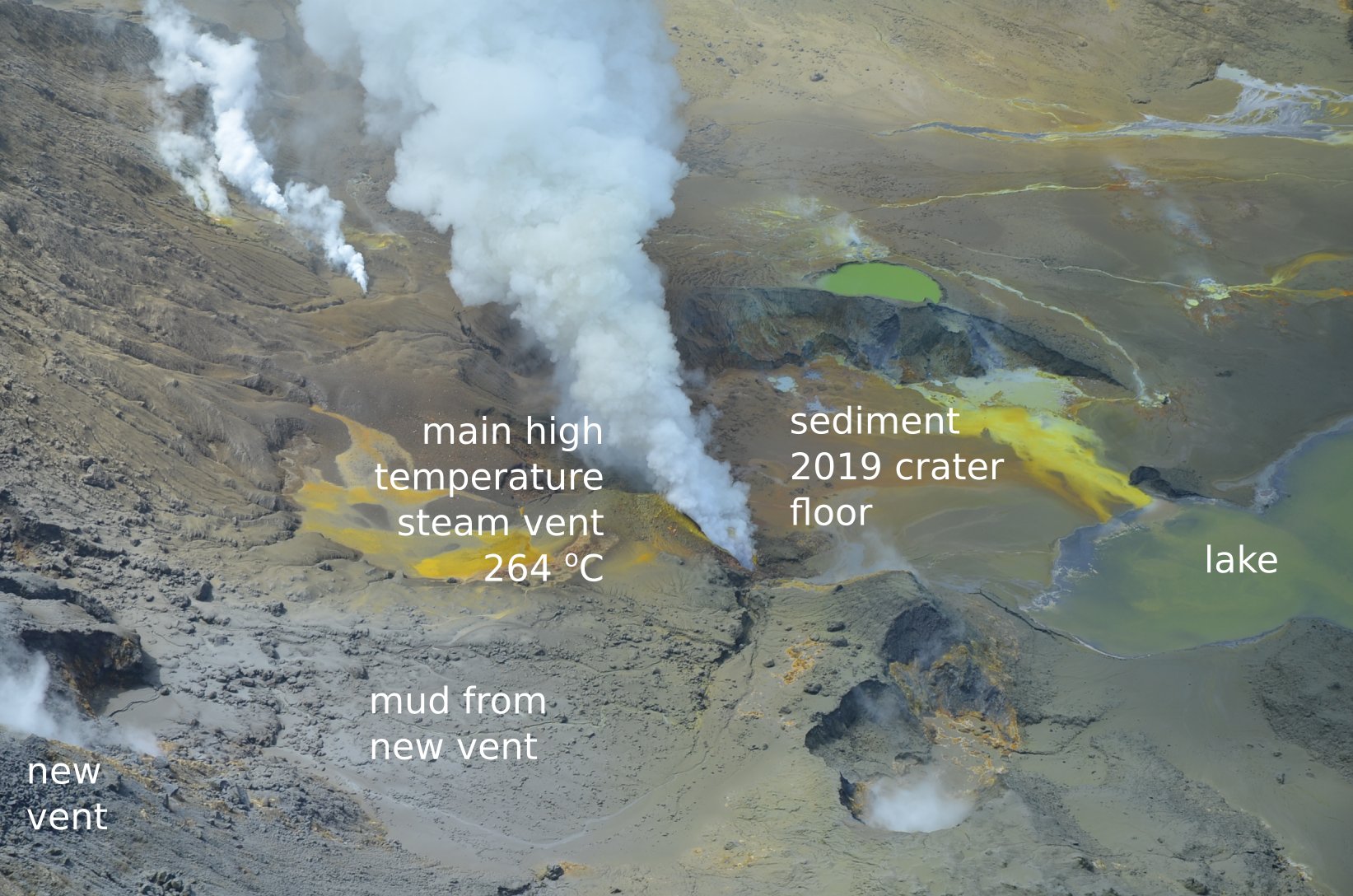 Summit vent area at White Island volcano (image: GeoNet)