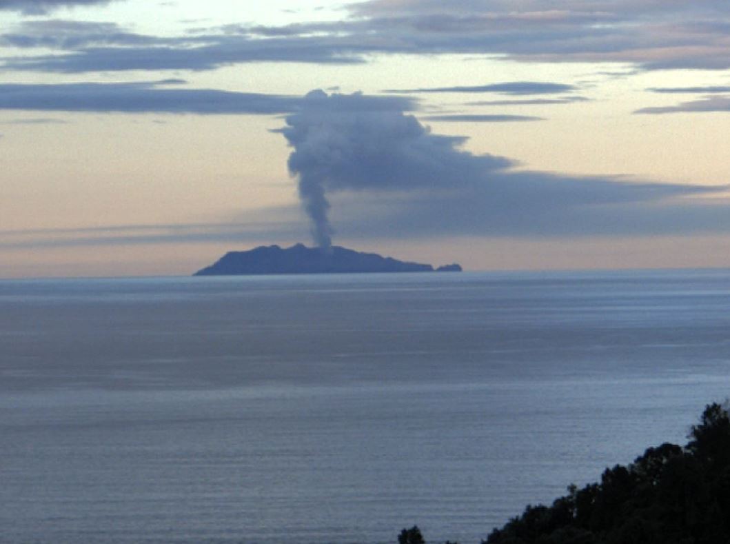 Increased gas emissions from White Island volcano (image: GeoNet)