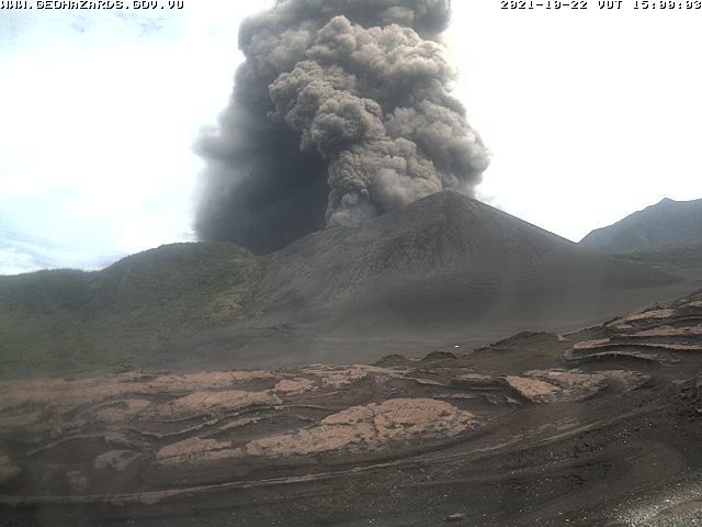 Yesterday's eruption of Yasur (image: Geohazards webcam)