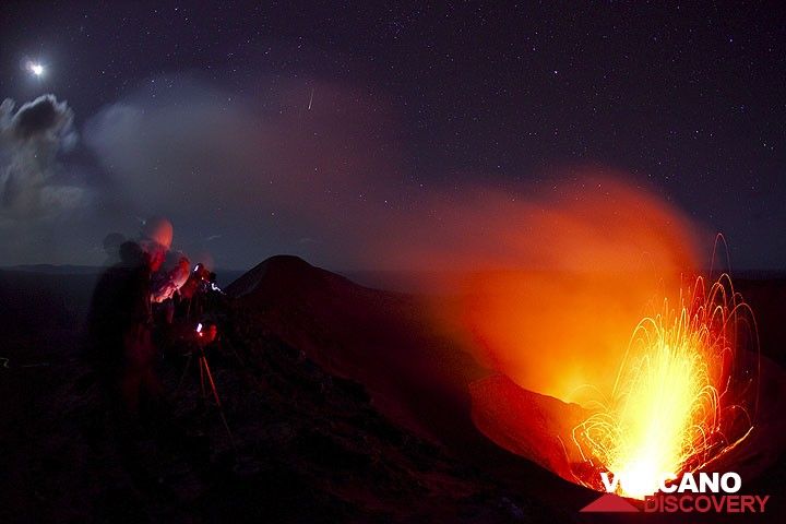 Fireworks on Yasur volcano.