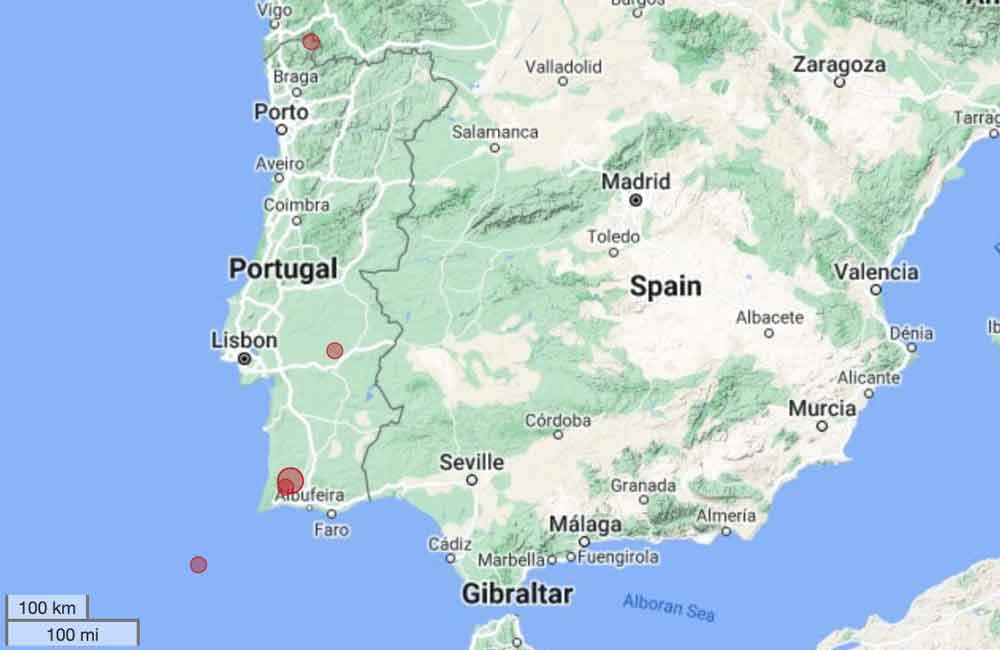 Portugal Earthquakes Archive Past Quakes on Tuesday, February 13th, 2024