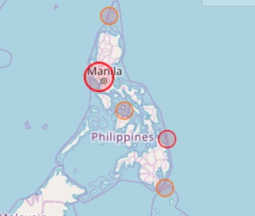 Earthquakes In Or Near The Philippines Today Latest Quakes Past 30 Days Complete List And Interactive Map Volcanodiscovery