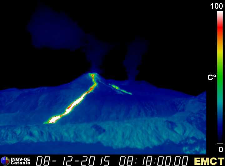 Lava flow into Valle del Bove (8 Dec 2015)