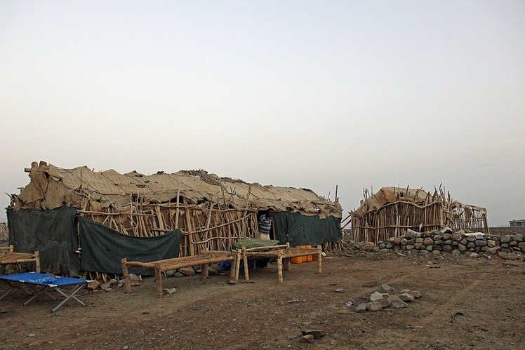 The Afar village of Hamed Ela where we set up camp for 2 nights, sleeping on wooden beds underneath the stars (Jay Ramji - February 2016)