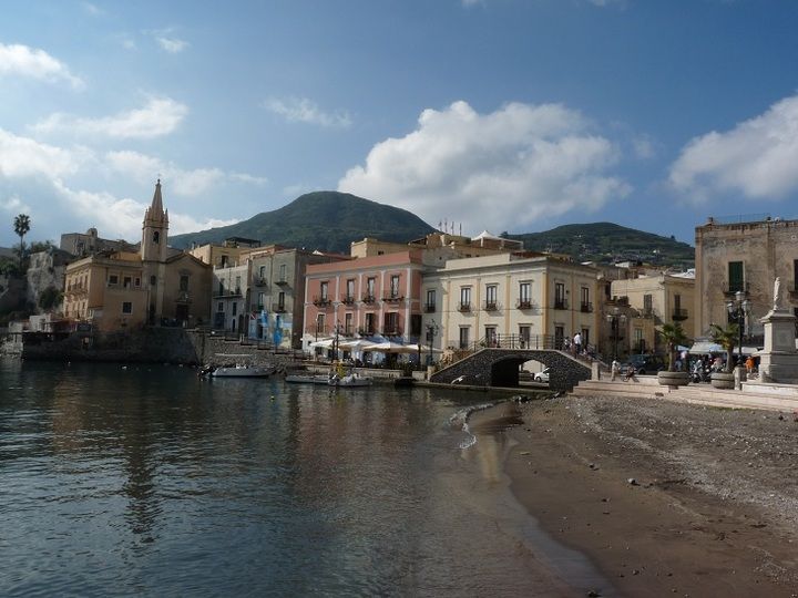 The colorful old town of Lipari