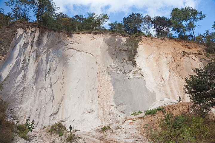 Ash-flow deposits near Lake Atitlán