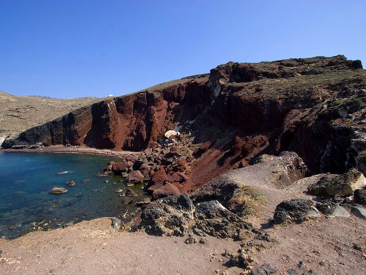 The famous red beach