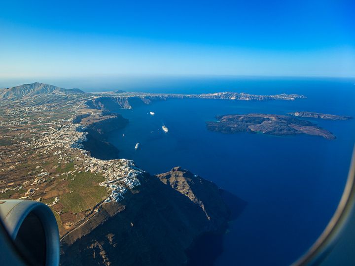 Thira from the airplane (c) T. Schorr