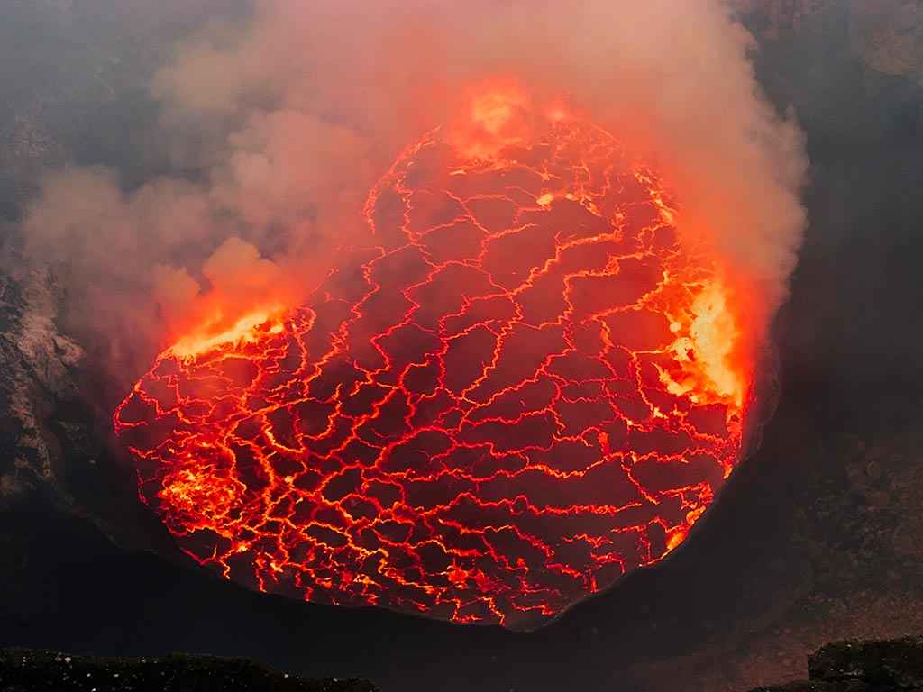 Lage des Nyiragongo und Route der Expedition