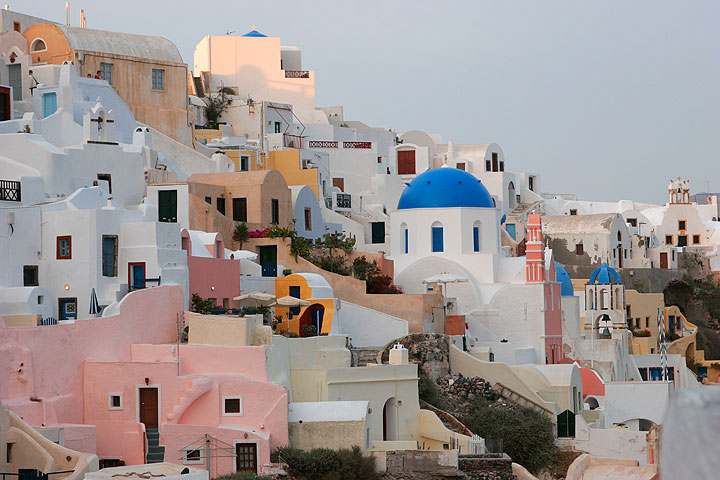 Colorful and nested houses of Oia, Santorini